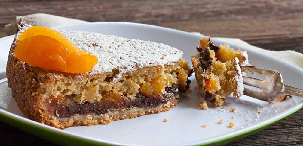 Almond Torte with Apricots and Chocolate