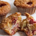 Strawberry Rhubarb Almond Muffins