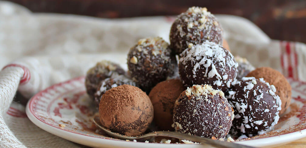 Chocolate Covered Marzipan Balls