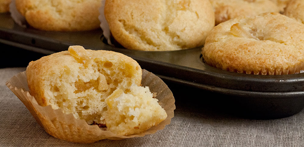Almond Muffins with Crystallized Ginger