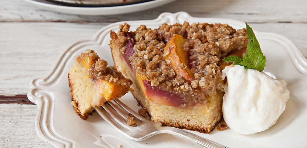 Almond Peach Crumb Cake