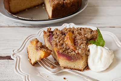 Almond Peach Crumb Cake