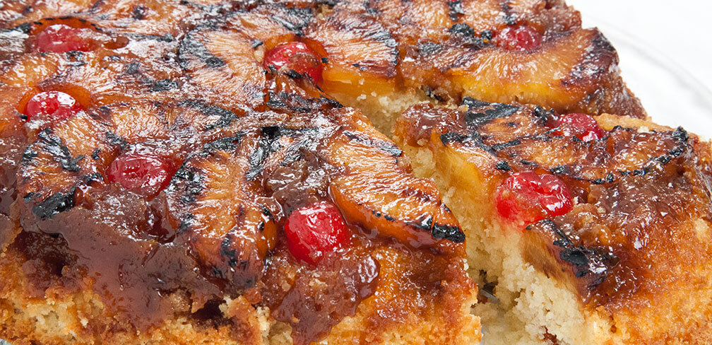 Grilled Almond Pineapple Upside Down Cake