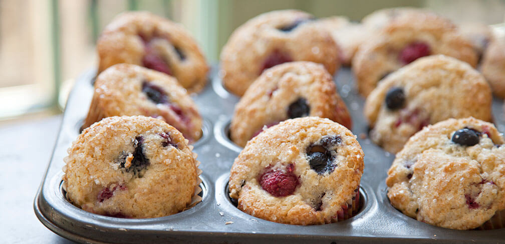 Triple Berry Almond Muffins