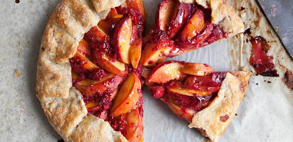 Peach Raspberry Almond Galette