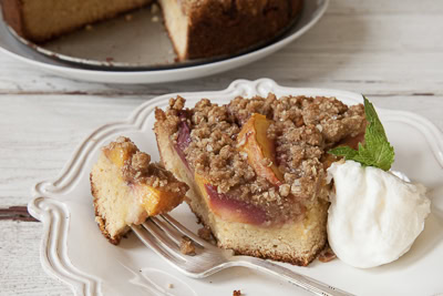 Almond Peach Crumb Cake