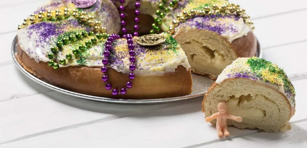 King Cake on a White Board Background