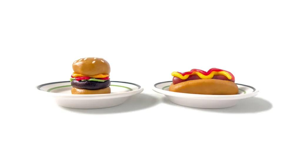 Marzipan Hamburger and Hotdog