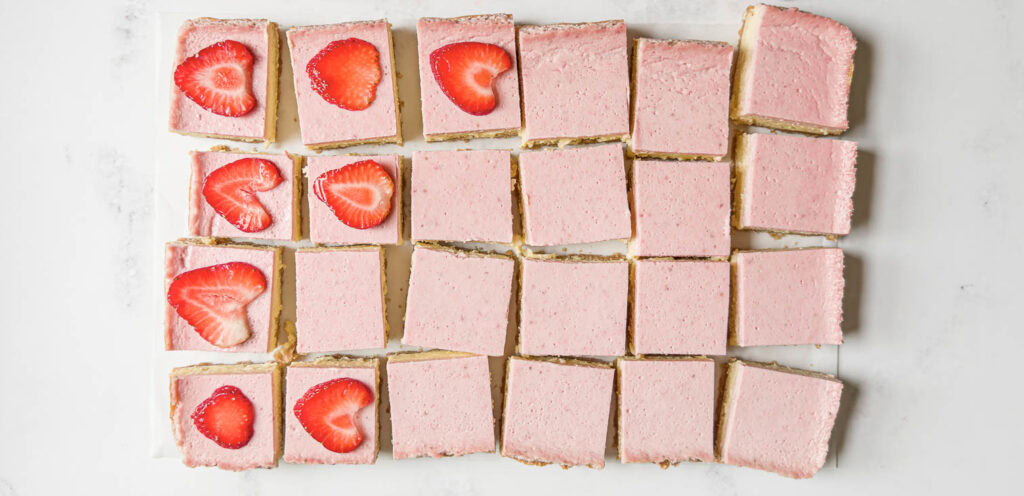 Strawberry Almond Cheesecake Bars